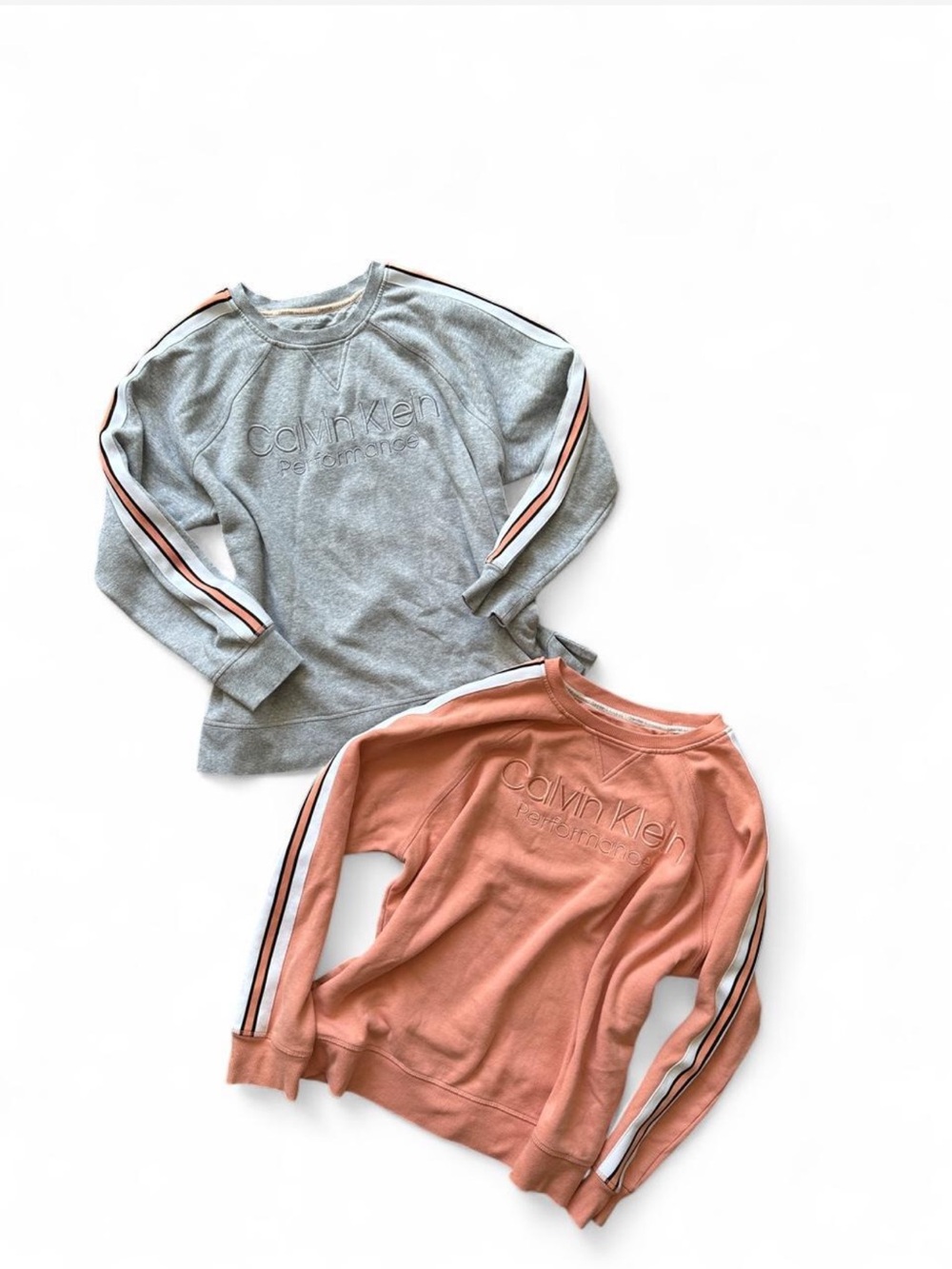Women’s two piece sweat crewneck athletic set bundle from Calvin Klein